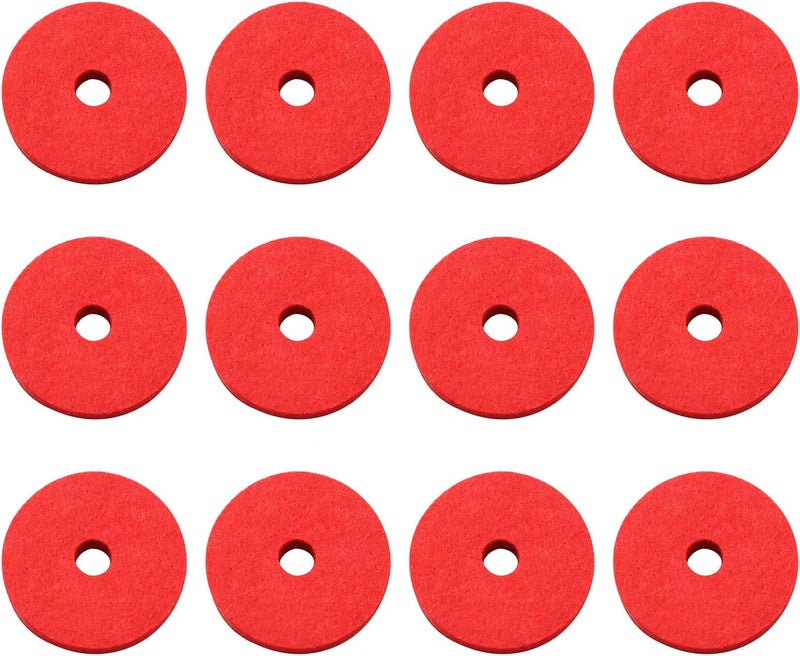 TAODAN Wool Cymbal Felt 12PCS 36x10mm Red Wool Cymbal Felt, Cymbal Replacement Accessories - Image 1